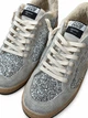Зимние женские кеды Golden Goose светло-серые с серебристым блестящим декором из натуральной кожи и замши размер 37 - изображение 3