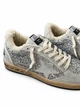 Зимние женские кеды Golden Goose светло-серые с серебристым блестящим декором из натуральной кожи и замши размер 37 - изображение 4