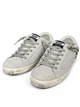 Женские кеды Golden Goose белые с перфорацией, серебристой блестящей звездой и серыми шнурками размер 42 - изображение 1