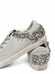 Женские кеды Golden Goose белые с перфорацией, серебристой блестящей звездой и серыми шнурками размер 42 - изображение 6