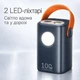 Повербанк REMAX RPP-100 60000 мАч — Power Bank внешний аккумулятор с LED-дисплеем, 2 USB, Type-C, Micro USB, зарядка 2 устройств + кабель в подарок - изображение 4