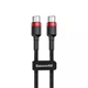 Кабель Baseus Cafule Type-C to Type-C PD 2.0 60W (1m) red/black - изображение 1