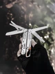 Мультитул Grand Harvest GHK9 15 в 1 складной многофункциональный инструмент из нержавеющей стали 440A с плоскогубцами ножом ножницами пилой кусачками отвёртками карабином и нейлоновым чехлом - изображение 2
