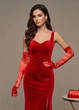 Довгі атласні рукавички honey fashion accessories s/m/l червоний (30к048) - зображення 1