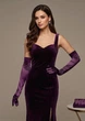 Довгі атласні рукавички honey fashion accessories s/m/l темно-фіолетовий (30к048) - изображение 1