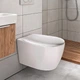 Подвесной унитаз Imprese Safir овальный, с сиденьем Soft-Close, белый глянцевый (i11217) - изображение 1