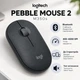 Бездротова Bluetooth миша Logitech Pebble Mouse 2 M350s 4000 DPI Multi-Device, графітова - изображение 2
