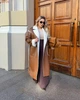 Жіноча дублянка довга з екошкіри з хутром ягня 42-44 руда - зображення 2