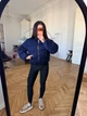 Женский короткий пуховик с фактурной вязкой / Синий 48-52 / BASED 0300435 - изображение 4