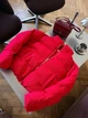 Женский короткий пуховик с фактурной вязкой / Красный 48-52 / BASED 0300437 - изображение 12