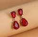 Женские сережки Подвески камни 4 см jewelry Красные - изображение 5