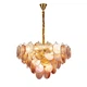 Подвесная люстра Levistella каскадная с розовыми стеклянными дисками на шестнадцать ламп E14 бронза 921L60405 (800) GAB+RS - изображение 1