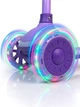 Детский трехколесный самокат SMART с музыкой, LED-подсветкой колес и деки, руль регулируется. Фиолетовый - изображение 4