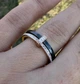 Каблучка чорна кераміка доріжка з цирконами (золото 585п) 6 мм 16–19 р Black Ceramic Crystal Line GONCHAR & CO. ювелірний сплав — Розмір каблучки: 17р - изображение 2