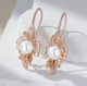 Жіночі сережки квітка з перлиною (золото 585п) французька петля Pearl Ornament GONCHAR & CO. ювелірний сплав - зображення 3