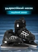 Раздвижные зимние коньки 39-41 с регулируемой стелькой 23-25 см — чёрная пара для подростков и начинающих в катании на льду - изображение 5