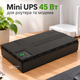 Джерело безперебійного живлення для роутера та модема Mini UPS 45 Вт, акумуляторний блок резервного живлення з DC 5В/9В/12В, PoE 15В/24В, USB-A, Type-C, LAN, автоматичним перемиканням на акумулятора та LED-індикацією, NET-45-Black - зображення 1