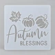 Трафарет для торта з гарбузами та осіннім листям Autumn Blessings для декорування випічки 15 на 15 см сірий - зображення 1