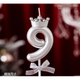 Свічка-цифра "9" з короною СРІБЛО - изображение 1