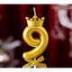 Свічка-цифра "9" з короною ЗОЛОТО - изображение 1