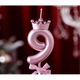 Свічка-цифра "9" з короною РОЖЕВИЙ - изображение 1