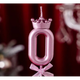 Свічка-цифра "0" з короною РОЖЕВИЙ - изображение 1