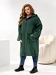 Куртка демисезонная длинная с капюшоном женская ELFBERG UG-1471 56-58 Изумрудная (2000001019146) - изображение 3