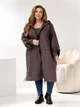 Куртка демисезонная длинная с капюшоном женская ELFBERG UG-1471 68-70 Коричневая (2000001019139) - изображение 8