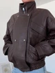 Куртка из искусственной кожи женская ELFBERG IN-8906 46 Шоколадная (2000001013830) - изображение 6