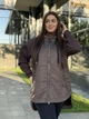 Куртка демисезонная удлиненная с капюшоном женская ELFBERG ELF-5508 64-66 Шоколадная (2000000990859) - изображение 7