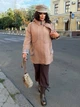 Куртка демисезонная удлиненная с капюшоном женская ELFBERG VL-5572 52-54 Бежевая (2000001064436) - изображение 5