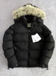 Зимова куртка Moncler з капюшоном натурального лисячого хутра, чоловіча, чорна, розмір L - зображення 3