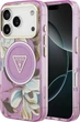 Etui na smartfon Apple iPhone 18 Pro Max/17 Pro Max Guess IML Glitter Flowers Triangle MagSafe Purple (GUHMP18XHFLPEDU) - obraz 1