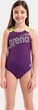 Купальник слитный для девушек Arena BOLD SWIMSUIT V BACK фиолетовый Дит 128 см - изображение 1