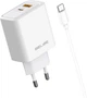 Ładowarka Beline 45W GaN USB-A/USB-C z kablem USB-C to USB-C BLN2CW45C White (5906849665095) - obraz 1