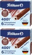 Набір чорнильних картриджів Pelikan коротких 4001 2 уп по 6 шт Brilliant Brown Коричневі (4012700311924) - зображення 1