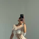 Женская черная пляжная туника в крупную сетку с длинными нитями One Size белый (SW3497/1) - изображение 5