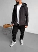 Зимняя мужская кофта флиска с капюшоном серая графит (полар флис) RD572 M - изображение 5