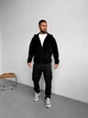 Зимняя мужская кофта флиска с капюшоном черная (полар флис) RD571 L - изображение 2