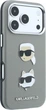 Etui do smartfona Apple iPhone 18 Pro/iPhone 17 Pro Karl Lagerfeld Saffiano with Karl & Choupette Heads Pins & Logo Grey (3666339650377) - obraz 4