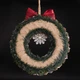 Новогодний венок Gala Decor из шишек, ягод и заснеженных элементов 33 см с красным бантом и снежинкой - изображение 2