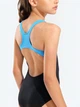 Детский слитный купальник для бассейна для девочки Arena Graphic Swimsuit Swim Pro Back 011184-580 128 см Черный/Бирюзовый (3468337725473) - изображение 5