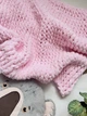 Плед с плюшевой пряжи Розовый 85*90см - изображение 4