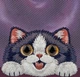 Etui do smartfona Apple iPhone 18 Pro/iPhone 17 Pro Nimmy Big Eyed Lying Cream Cat MagSafe Purple (6980002140321) - obraz 6