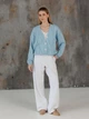 Кардиган вязаный женский ARTKNIT Grace S-M Голубой (2251940977015) - изображение 7