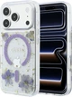 Etui do smartfona Apple iPhone 18 Pro/iPhone 17 Pro Guess Resin Flowers Glitter MagSafe Purple (3666339681142) - obraz 1