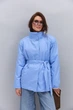 Короткий утеплений тренч блакитний з коміром-стійкою Arjen 35621, розмір L/XL, код кольору 127274 - изображение 1