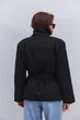 Короткий утеплений тренч чорний з коміром-стійкою Arjen 35621, розмір L/XL, код кольору 127320 - изображение 5