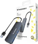 Hub USB Wozinsky USB-A to 4x USB-A with Cable 0.3 m Gray (5907769366451) - obraz 1