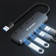 Hub USB Wozinsky USB-A to 4x USB-A with Cable 0.3 m Gray (5907769366451) - obraz 3